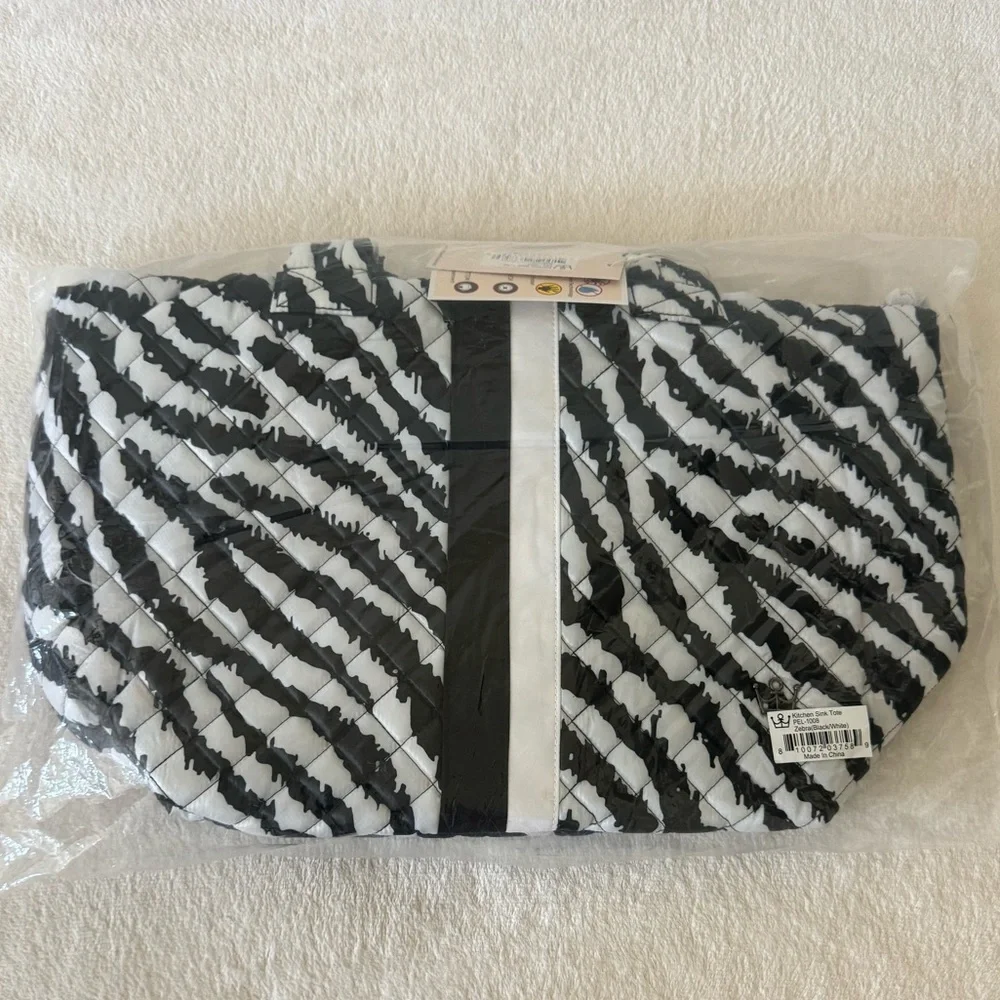NWT Peloton Oliver Thomas Kitchen Sink Tote (zebra print) - Picture 2 of 5